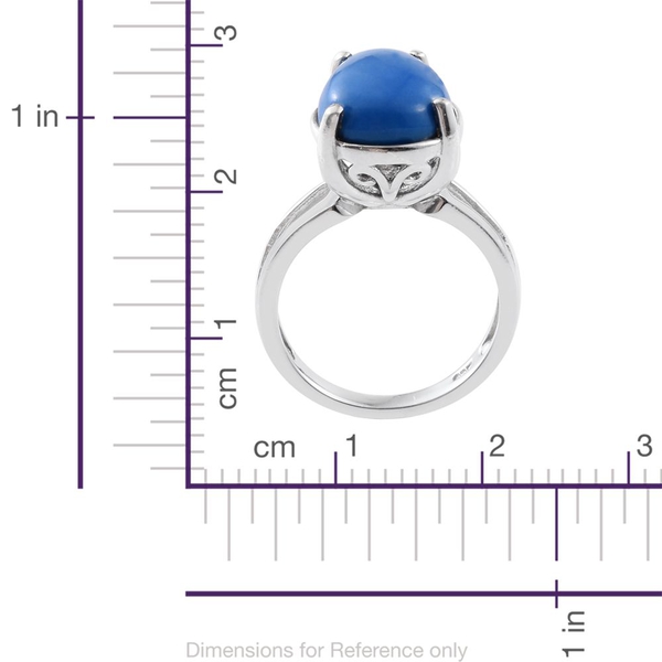 Ceruleite (Pear) Solitaire Ring in Platinum Overlay Sterling Silver 3.750 Ct.