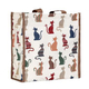 Signare Tapestry Cheeky Cat Pattern Shopper Bag and Pouch - Off white