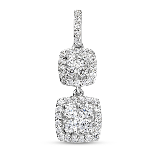 Lustro Stella Platinum Overlay Sterling Silver Pendant Made with Finest CZ 3.63 Ct.
