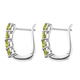 Hebei Peridot Hoop Earrings in Platinum Overlay Sterling Silver 1.50 Ct.