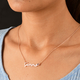 Personalised Garnet Gemstone Name Necklace in Brass, Font- Script MT Bold