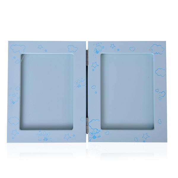 Baby Handprint and Footprint Keepsake Foldable Photo Frame Kit in Light Blue Colour (Size 16.6X12.8X2.8 Cm)