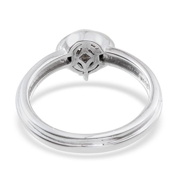 Lustro Stella - Platinum Overlay Sterling Silver (Rnd) Ring Made with Finest CZ 1.090 Ct.