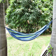 Indoor Outdoor Colourful Striped Camping Hammock (Size 1.85x80 Cm) - Blue & Multi