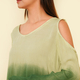TAMSY 100% Viscose Ombre Pattern Top (Size XXL, 24-26) - Green