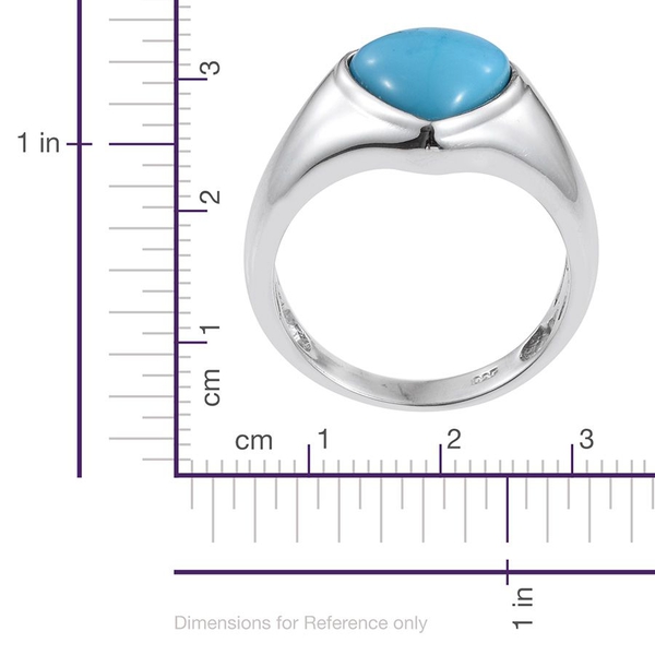 Arizona Sleeping Beauty Turquoise (Hrt) Solitaire Ring in Platinum Overlay Sterling Silver 1.750 Ct.