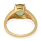 Natural Hebei Peridot and Natural Cambodian Zircon Ring in Yellow Gold Overlay Sterling Silver 3.02 Ct.