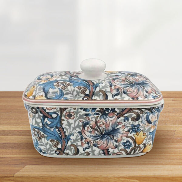 Lesser and Pavey William Morris Golden Lily Butter Dish Microwave