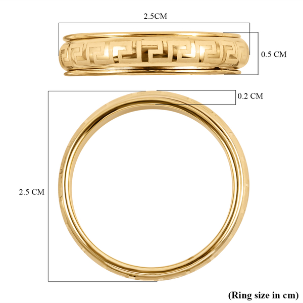 Close Out Deal - 9K Yellow Gold Greek Key Ring