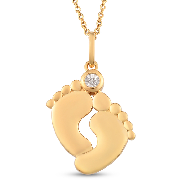 Diamond Pendant With Chain (Size 24) in 14K Gold Overlay Sterling Silver