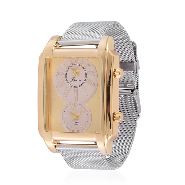 GENOA Japanese Movement Golden Dial Water Resistant Watch in Gold Tone with Stainless Steel Back and