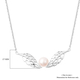 RACHEL GALLEY - Freshwater White Pearl Feather Necklace (Size 24) in Rhodium Overlay Sterling Silver