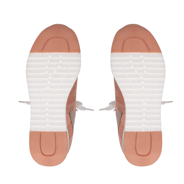 CARPRICE Flyknite Ankle Sneaker Shoes ( Size 3.5 ) - Peach
