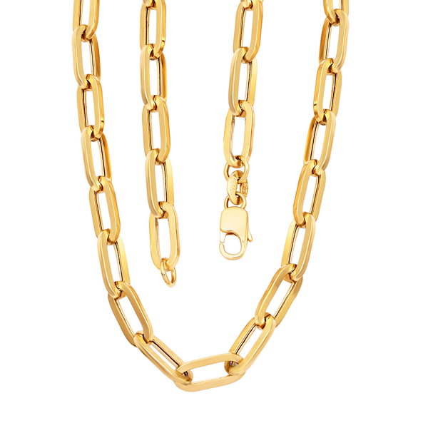 Hatton Garden Close Out - 9K Yellow Gold Paperclip Necklace with Lobster Clasp (Size - 18), Gold Wt. 8.20 Gms