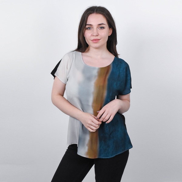 Jovie Watercolour Inspired Short Sleeves Blouse for Women