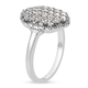 Lustro Stella Platinum Overlay Sterling Silver Cluster Ring Made with Finest CZ 1.27 Ct.
