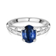 Kashmir Kyanite and Natural Cambodian Zircon Ring in Sterling Silver 1.96 Ct.