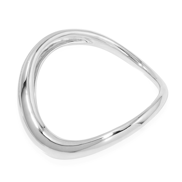 LucyQ Bangle (Size 8) in Rhodium Plated Sterling Silver 92.00 Gms.