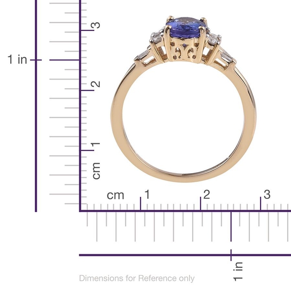9K Y Gold AA Tanzanite (Ovl 1.05 Ct), Diamond Ring 1.250 Ct.