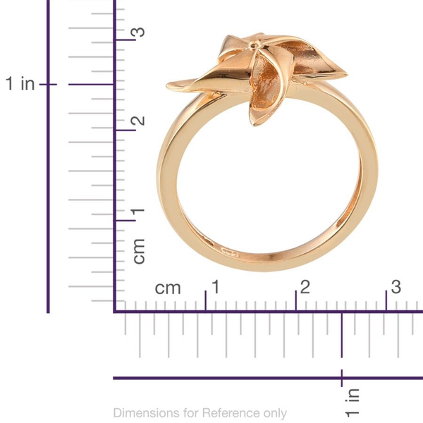 14K Gold Overlay Sterling Silver Origami Windmill Ring, Silver wt 2.97 ...