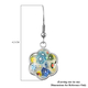 Multi Colour Murano Glass Floral Hook Earrings in Stainless Steel