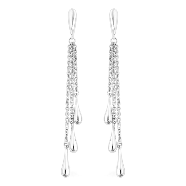 LucyQ Multi Drip Earrings in Rhodium Plated Sterling Silver 9.25 Grams