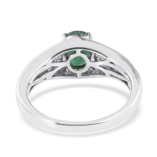Kagem Zambian Emerald (Ovl) Solitaire Ring in Platinum Overlay Sterling Silver 1.250 Ct.
