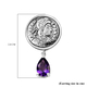 GP Roman Coin Collection - Amethyst, Kanchanaburi Blue Sapphire Earrings (With Push Back) in Platinum Overlay Sterling Silver 1.59 Ct, Silver Wt. 7.17 Gms
