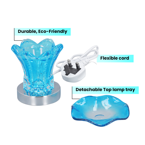 Fragrance Touch Lamp with 5 Essential Oil (5x10 ML) - Blue