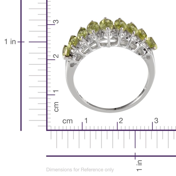 Hebei Peridot (Mrq) Ring in Platinum Overlay Sterling Silver 2.400 Ct.