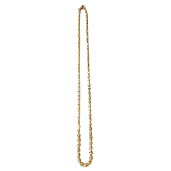 JCK Vegas Collection 9K Y Gold Beads Chain (Size 18 with 2 inch Extender), Gold wt 12.16 Gms.