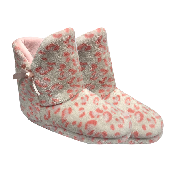 Slipper Boots (Size Large 7 to 8) - Pink and White