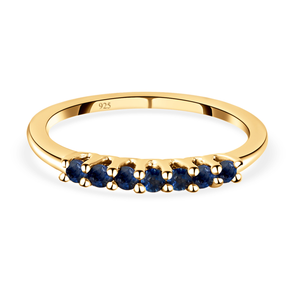 Blue Sapphire Ring in 14K Gold Overlay Sterling Silver