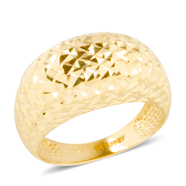 Ottoman Treasure 9K Y Gold Diamond Cut Ring, Gold wt 4.10  Gms.