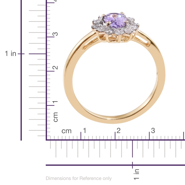 14K Y Gold Pink Tanzanite (Ovl), Diamond (I2-G-H) Ring 1.000 Ct.