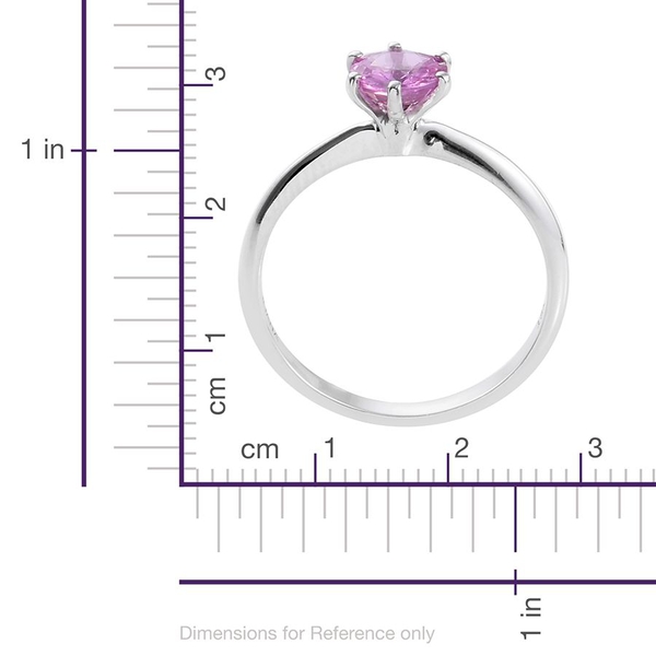 ILIANA 18K White Gold Pink Sapphire (Rnd) Solitaire Ring 1.000 Ct.