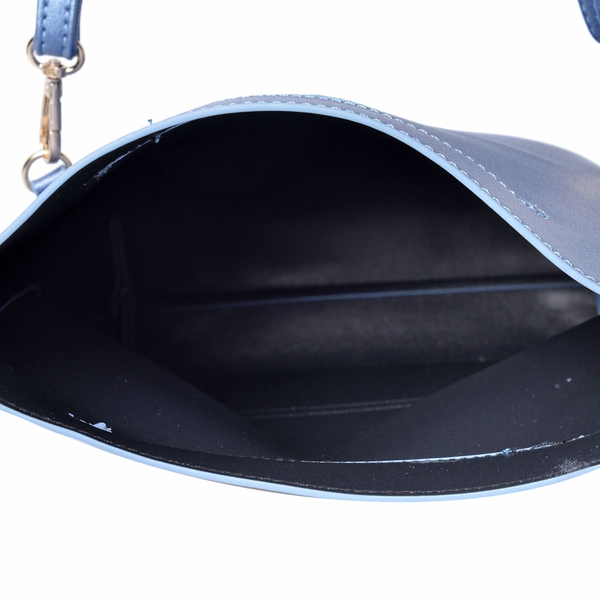 Celia Light Blue Shoulder Bag with Adjustable and Removable Shoulder Strap (Size 26x20x17x7 Cm)