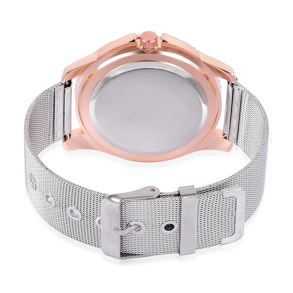 GENOA Japanese Movement Rose Gold Colour Dial Water Resistant Watch in Rose Gold Tone with Stainless Steel Back and Chain Strap