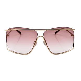 MAX MARA Unisex Gold Metal Shield Sunglasses with Brown Lenses