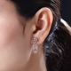 Turkizite and Natural Cambodian Zircon Dangling Earrings (with Push Back) in Platinum Overlay Sterling Silver 1.16 Ct.