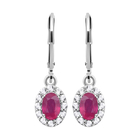 Vegas Close Out - African Ruby and Natural Cambodian Zircon Dangling Earrings (with Lever Back) in S