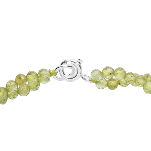 Hebei Peridot Beads Bracelet (Size - 7.5) in Sterling Silver 27.00 Ct.