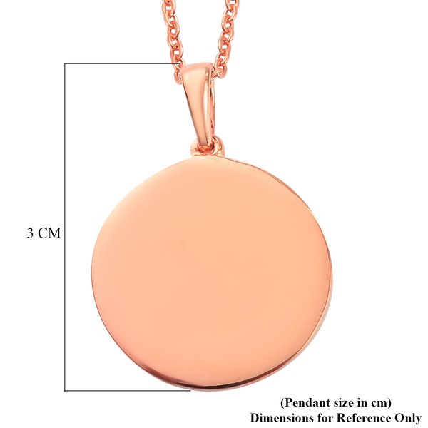 Rose Gold Overlay Sterling Silver Pendant with Chain (Size 18), Silver Wt. 6.10 Gms