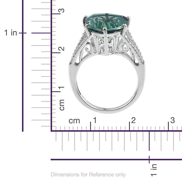 Peacock Quartz (Trl 8.50 Ct), Diamond Ring in Platinum Overlay Sterling Silver 8.520 Ct.