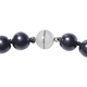 Flower Carved Black Jade and Shungite Beads Necklace (Size 20) in Rhodium Overlay Sterling Silver 447.50 Ct.