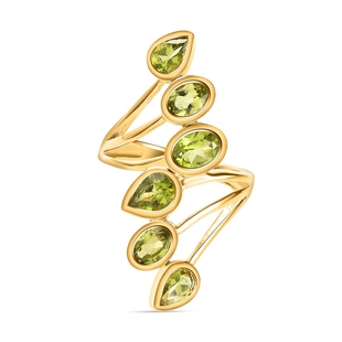 Peridot  Ring in Vermeil YG Sterling Silver , 3.600  Ct. Silver Wt. 5.60 Gms.