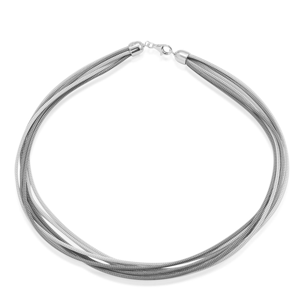 Close Out Deal Rhodium Plated Sterling Silver Necklace (Size 18), Silver wt 29.50 Gms.