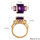 Amethyst and White Topaz Ring in 14K Gold Overlay Sterling Silver 8.44 Ct, Silver Wt. 3.50 Gms