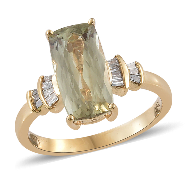Collectors Edition- ILIANA 18K Yellow Gold AAA Turkizite (Cush) and Diamond (SI/G-H) Ring 2.850 Ct.