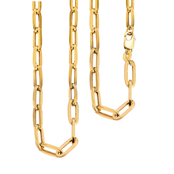 Hatton Garden Close Out - 9K Yellow Gold Paper Clip Necklace with Lobster Clasp (Size - 24), Gold Wt